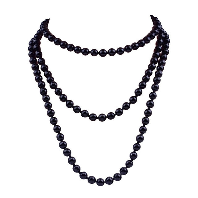Sonducket Collar de perlas, joyería estética, suéter personalizado único, accesorios para mujer, decoraciones de boda, collares en capas para mujer Ropa, zapatos y accesorios Miscelánea Negro
