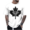 thumbnail image 4 of Ediodpoh Canadian Maple Leaf Vintage T Shirt Tops for Men Trendy White L, 4 of 4