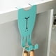 thumbnail image 4 of Punch Free Over Door Hook Towel Hanger, Cartoon Rabbit Door Back Hook Wardrobe Hanger for Coats, Clothes & Towels, Stainless Steel Bedroom Door Hook Green, 4 of 5