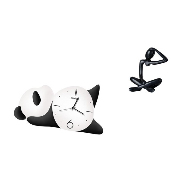 Reloj De Pared Con Forma De Panda, Práctico, Resistente, Moderno, Bonito, Para Decoración Del Hogar, Para Sala De Estar, Estatua Abstracta, Figura Decorativa, Colección, Adorno De Mesa