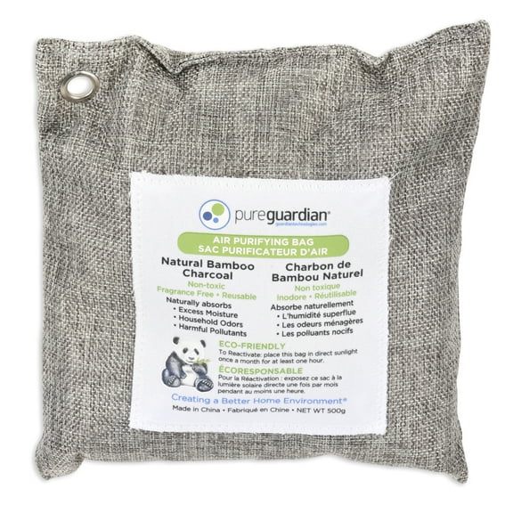 PureGuardian 500g Bamboo Charcoal Air Purifying Bag with Odor Control, Gray, 1-Pack, CB500