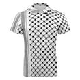 thumbnail image 4 of Palestinian Hatta Kufiya Folk Pattern Men Zipper T-shirt Summer Casual Short Sleeve T-shirt Top, 4 of 7