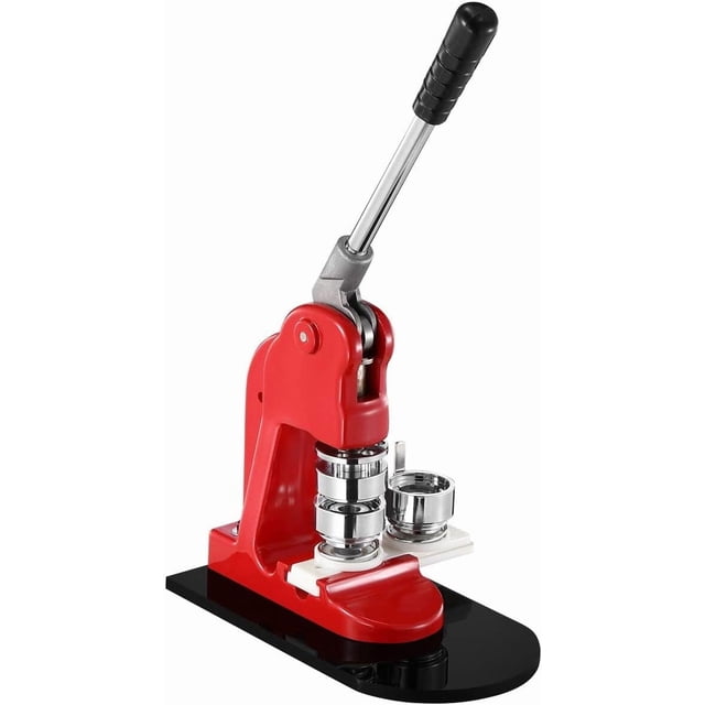 Máquina para hacer insignias con botones, kit de bricolaje, prensa de pines de 32 mm, 100 botones, suministros para hacer botones, cortador de papel, carcasa de metal, cubierta trasera de pin, pe