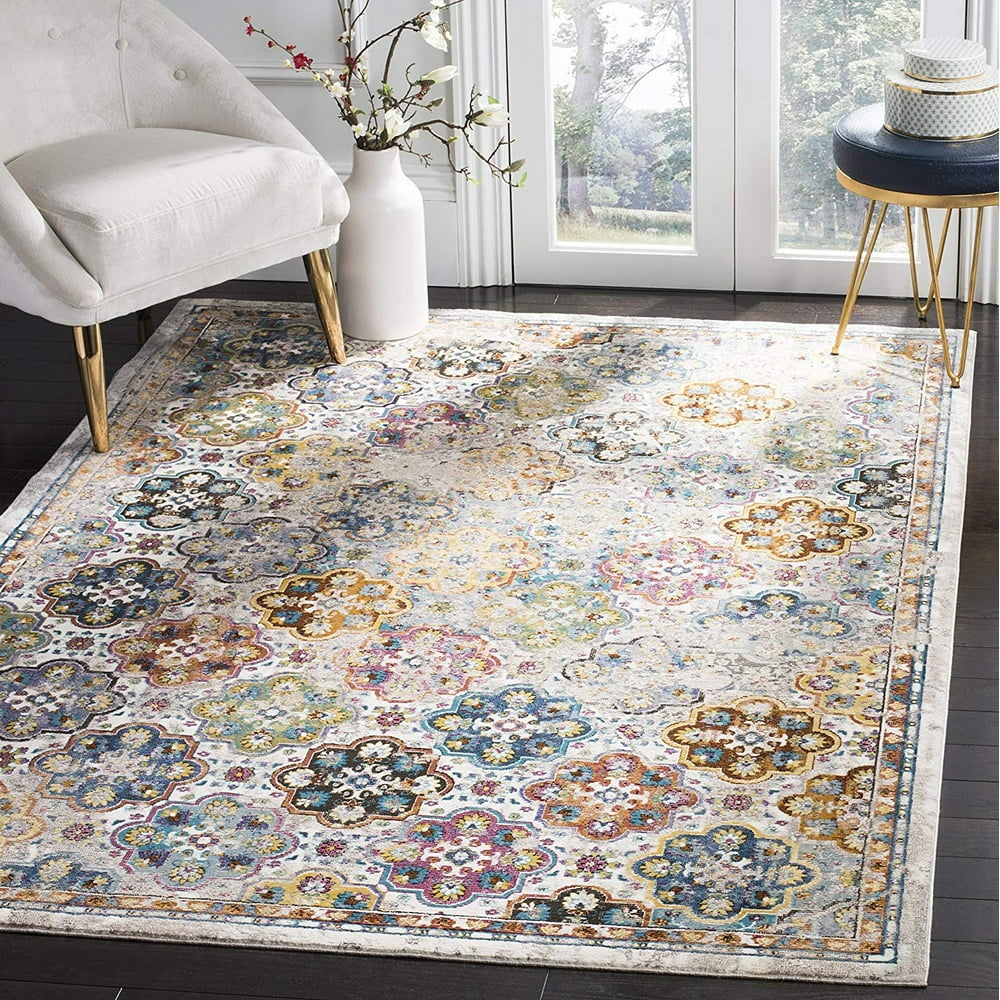 Safavieh Aria Collection Abstract Area Rug, 5'1" x 7'6", Beige/Multi