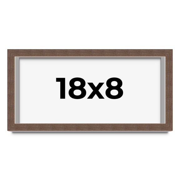 18x8 Shadow Box Frame Brown | 1.125 inches Deep Real Wood Rustic Shadowbox Display Frame | UV