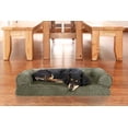 thumbnail image 4 of FurHaven Pet Products Faux Fur & Velvet Pillow Sofa Pet Bed for Dogs & Cats - Dark Sage, Medium, 4 of 6
