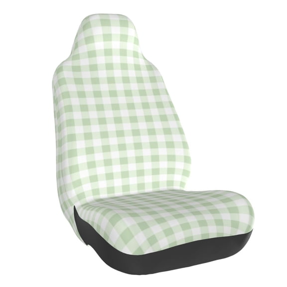 Rateoe Pistachio Green Checkboard Print Car Seat Cover,Elastic Car Seat Protector,Washable Durable Automotive Seat Cover Car Interior Accessories