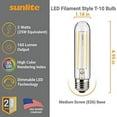 thumbnail image 3 of SUNLITE 80610-SU LED Vintage T10 2w Light Bulb Medium (E26) Base Warm White, 3 of 3