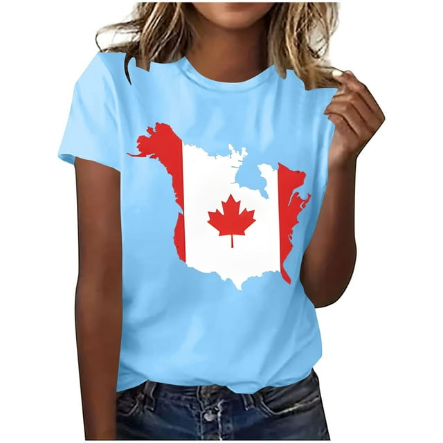 Tops de Cuello Redondo para las Mujeres Nuevo Suéter de Manga Corta, Camiseta de Poliéster Impresa Casual