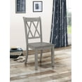 thumbnail image 2 of Casual Gray Finish Chairs Set of 6, Pine Veneer Transitional Double-X Back Design Dining Room Chairs, 2 of 2
