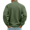 thumbnail image 5 of Mens Corduroy Quarter Zip Pullover Mock Neck Long Sleeve Sweatshirt Casual Loose Fall Top Army Green 3XL, 5 of 6