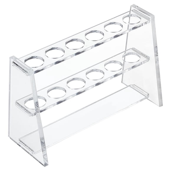 5.3x2.1x3.5 Inch Clear Acrylic Test Tube Rack with 6 Holes Test Tube Holder for 10ml Transparent Test Tube Display Stands for Classroom Laboratory Equipment Supplies Clear