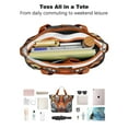 thumbnail image 4 of Tote Bag for Women - Tiger and Flowers Shoulder Bag - Large Utility Work Duffle Bag with Zipper Handbag for Travel, Work, Sprots, 4 of 5