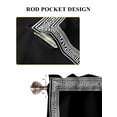 thumbnail image 7 of Black Geometric Half Window Curtains 24 Inches Long, Greek Key Design Abstract Modern Art Window Treatment Curtain Drapes, Short Curtains Tiers for Kitchen Over Sink, 27.5"x24", 2 Panels, 7 of 7