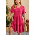 thumbnail image 6 of Women’s Summer Dresses Short Sleeve Polka Dot Ruffle Casual Loose Slit Beach Midi Dresses Tunic Work Top (Red,Small), 6 of 6