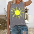 thumbnail image 1 of CEHVOM Femmes T-shirt Sans Manches à Col Rond Imprimé Décontracté Ample, 1 of 5