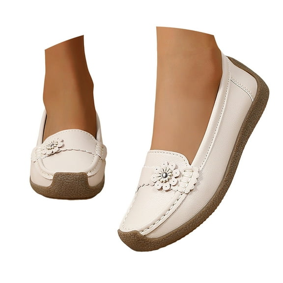 Mostsola Walking Shoes Women Comfort Anti-Slip Penny Loafers Soft Sole Business Casual Shoes