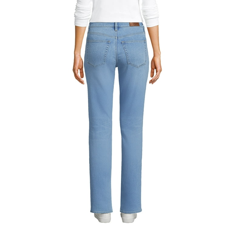 Lands' End Women's Tall Recover Mid Rise Boyfriend Blue Jeans 