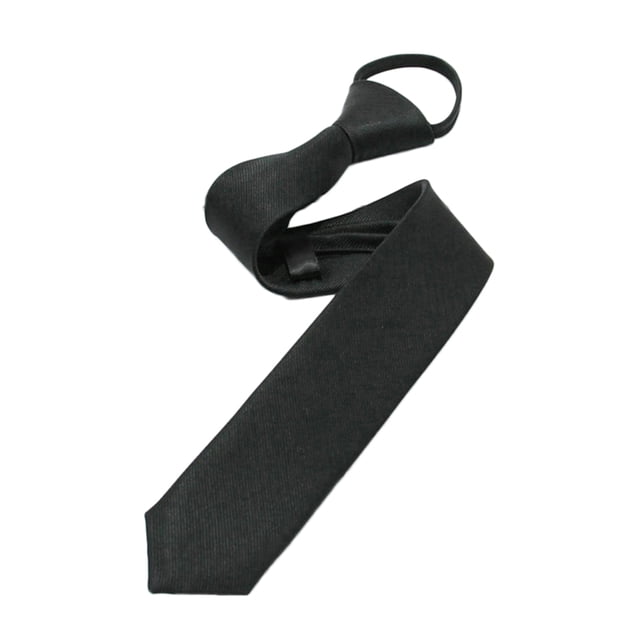 kurtrusly Hommes Garçons Cravate Rétro Étroite Mince Cravate Pratique Cordon à Tirer pour Mariage Fête Boîte de Nuit Marié Fête Robe Noir