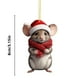 thumbnail image 3 of Adorno plano de ratón navideño | Decoración navideña original para árbol y coche | Decoración festiva para el hogar y el coche | Regalo navideño único para amigos y familiares, 3 of 4