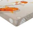 thumbnail image 2 of Ambesonne Animal Fitted Sheet, Traditional Spotted Koi Fish, Queen Size, Orange Beige, 2 of 3
