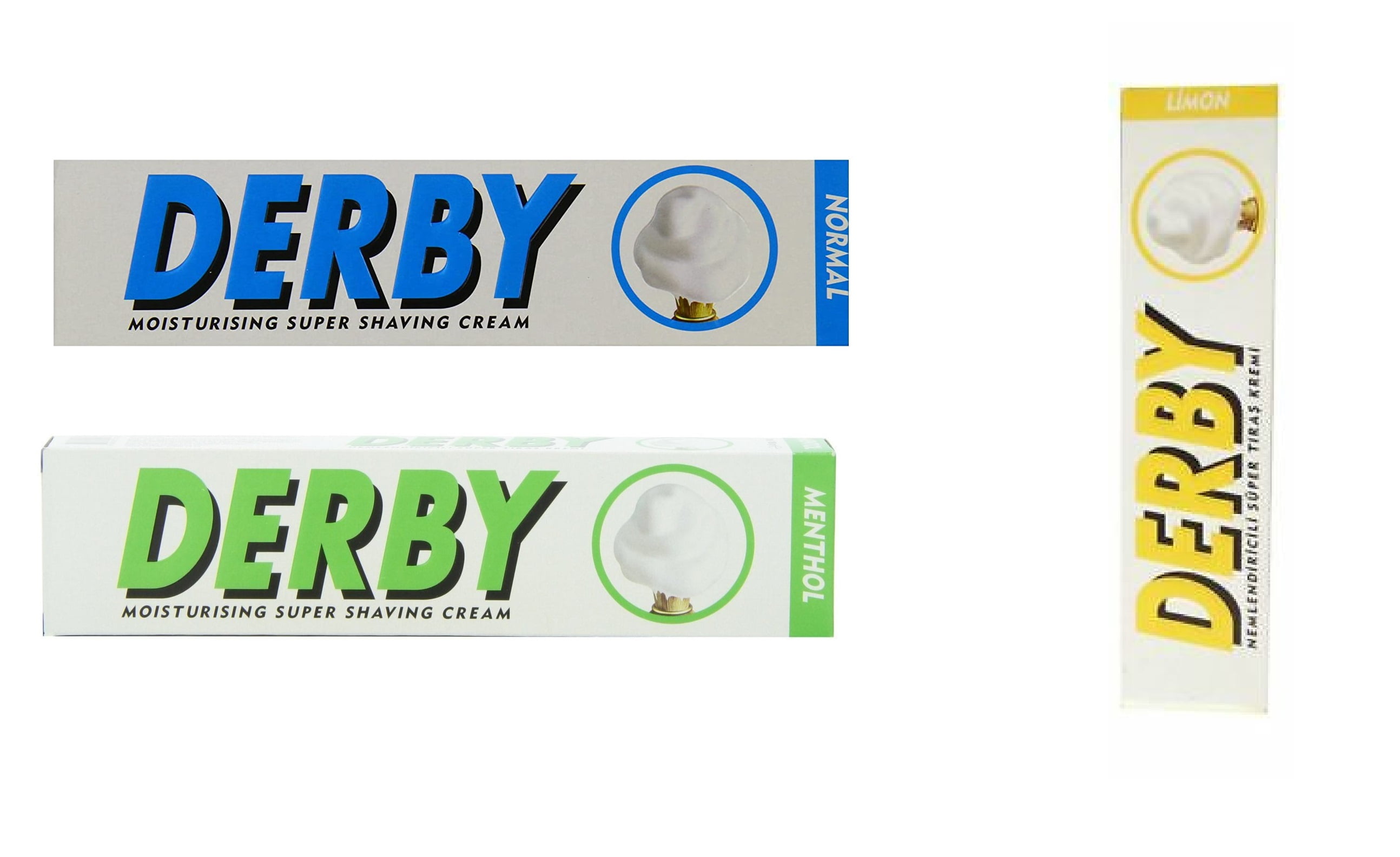 Derby Moisturizing Shaving Cream,100g Set Menthol, Lemon, Normal