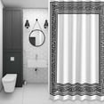 thumbnail image 4 of White Abstract Art Shower Curtain for Bathroom Decor, Vintage Linen Geometric Black Greek Key Waterproof Fabric Shower Curtain, 36"x78" Set with 12 Hooks, 4 of 9
