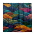 thumbnail image 2 of Yayeee Shower Curtain with Hooks 72"x72" Waterproof Fabric Bathroom Hanging Decor, Colorful Waves Pattern, 2 of 5