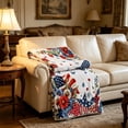 thumbnail image 4 of Patriotic Throw Blanket Soft Lightweight Flannel Fleece Independence Day Blanket For Bed Office Travel Air Conditioned Room Summer Nap Small Size, 4 of 6