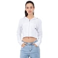 thumbnail image 1 of Sudadera Para Mujer Crop Con Capucha Y Cierre Quarry Color Blanco, 1 of 4