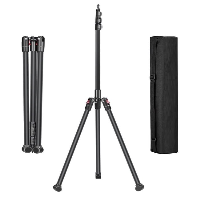 79 Inch/ 200cm Adjustable and Foldable Aluminium Alloy Light Stand Photography Tripod with Carry Bag