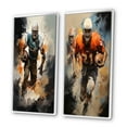 thumbnail image 3 of Designart "Football Rapid landscape" Football Framed Wall Art Set Of 2 - Teal Sports Frame Gallery Set For Office Decor, 3 of 7