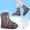 Coffee, variant on WIFKLSIIPG Water Proof Shoes Boot Cover Zipper Rain Shoe Covers High Top Anti Shoes Women Kids Galoshes Covers Boots for Rain