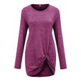 thumbnail image 4 of YUEJUIR Tee Shirts Womens Women'S Blouse Autumn Casual Belted Shirt Suitable For Women Round Neck T Shirt Plus Size Graphic Tees For Women Womens T Shirts Tshirts For Women (Red3,XXXL), 4 of 5