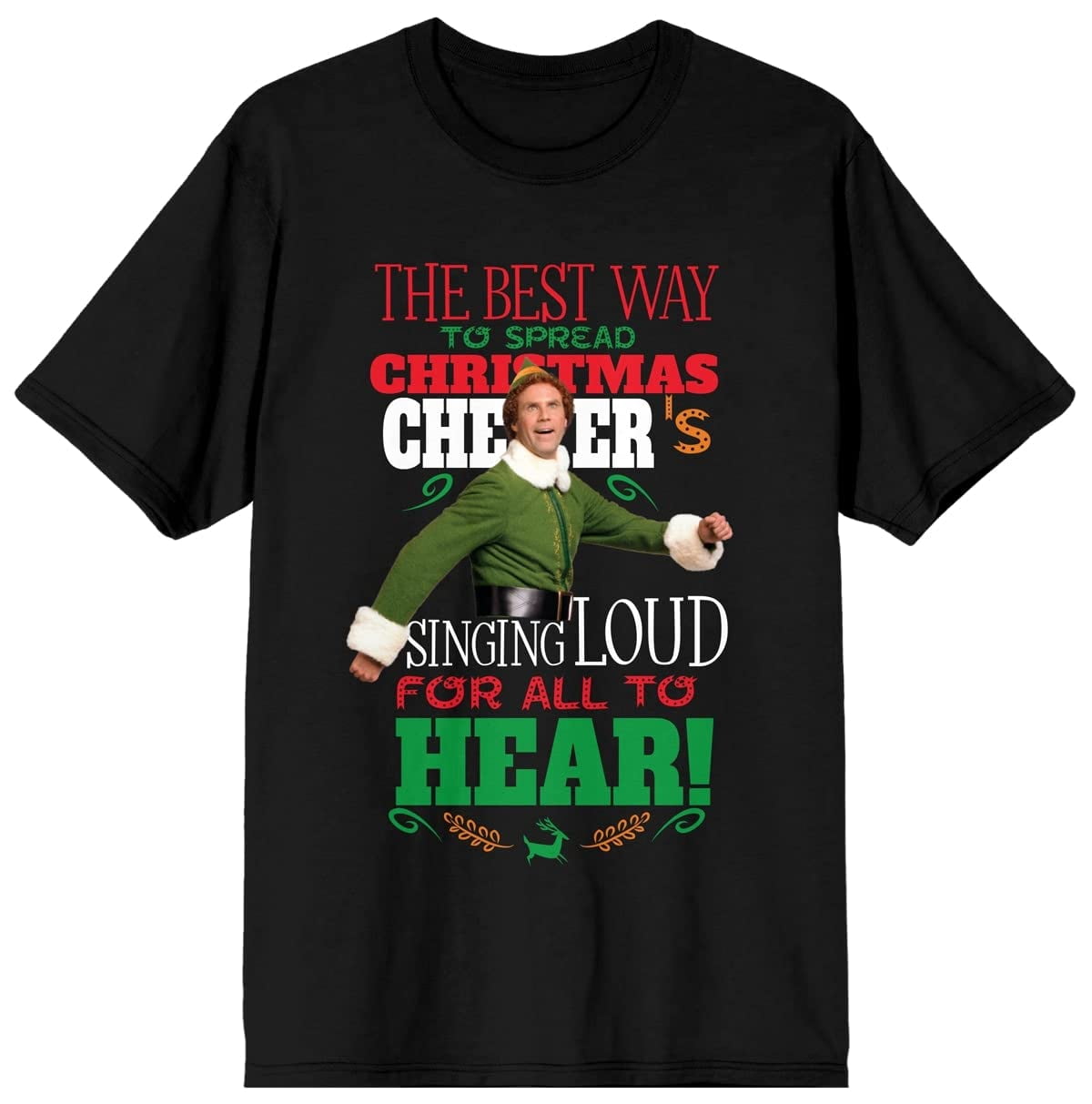 Elf Christmas Cheer Women's Black T-shirt
-Small