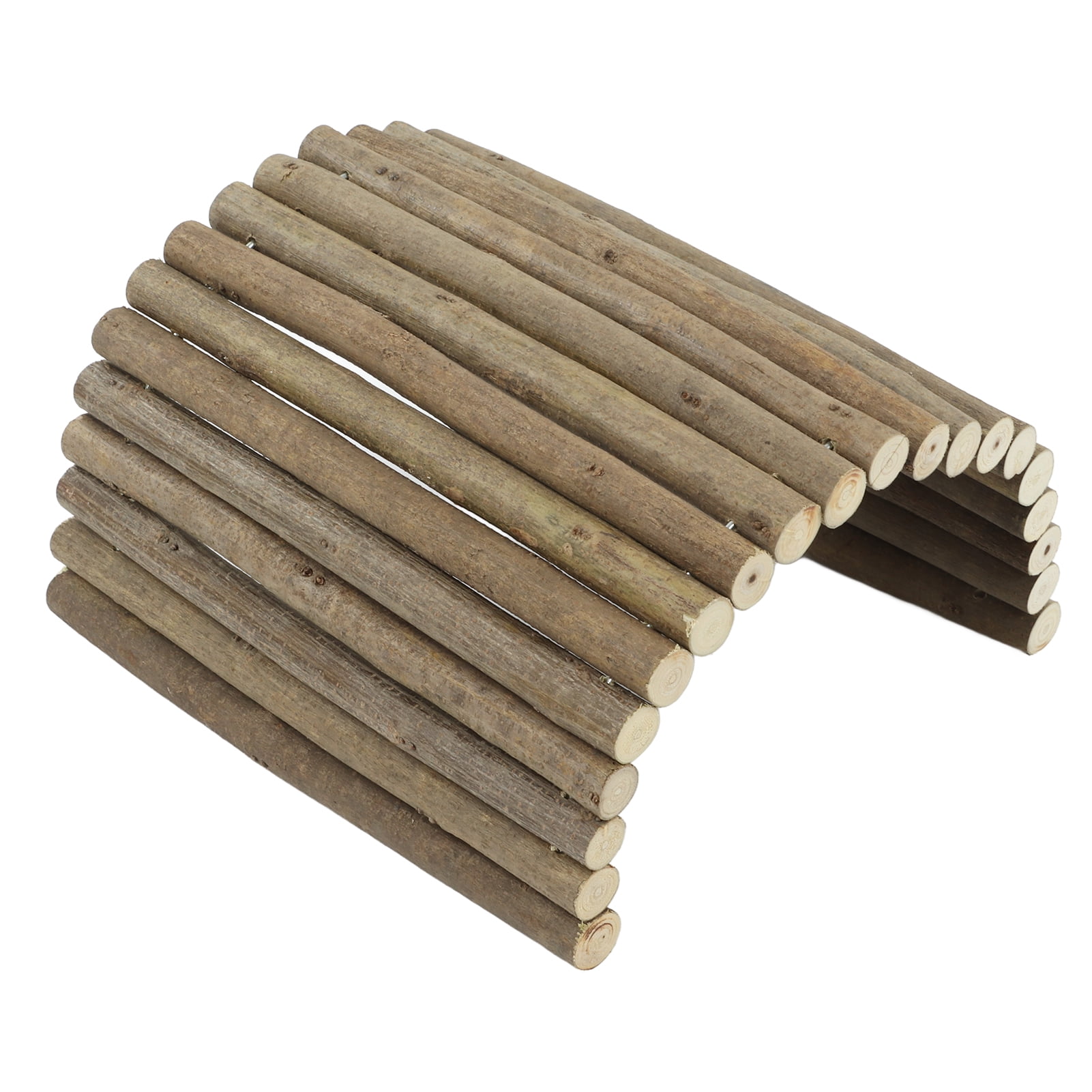 Rupoun Natural Wood Hamster Tunnel Small Animal Bendy Bridge Hideout for Gerbil Guinea Pig Chinchilla Ferret Hedgehog Rat 7.9x15.7in / 20x40cm