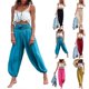 thumbnail image 2 of Womens Wide Leg Lounges Pants Light Weight Loose Comfortable Casual Pants,Breathable Cotton Linen Thin Trousers rose Red XL, 2 of 4