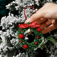 thumbnail image 3 of Sunxin Wreath Christmas Wreath Ornaments 3'' Christmas Decorations Bows Christmas Tree Ornaments for Holiday Decorations, 1 Small Flower Ring, 3 of 3