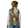 thumbnail image 5 of Xoenoiee Deer Forest Hunting Camo Print Teen Boys Fleece Vest, Sleeveless Stand Collar Jacket with Zipper and Pockets, Cute Winter Fall Outerwear, Size 2T, 5 of 7
