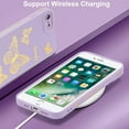 thumbnail image 5 of Case for iPhone SE(5G) 2022 iPhone 7 iPhone 8 iPhone SE 2020, Glitter Cute Butterfly Pattern Sparkly Bling Laser Case Soft TPU Bumper Slim Protective Women Girls Phone Cover - Purple, 5 of 15