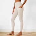 thumbnail image 2 of GEWSEY High Waisted Leggings with Pockets for Women Full Length Capri Buttery Soft Stretchy Yoga Pants (Beige, L), 2 of 9