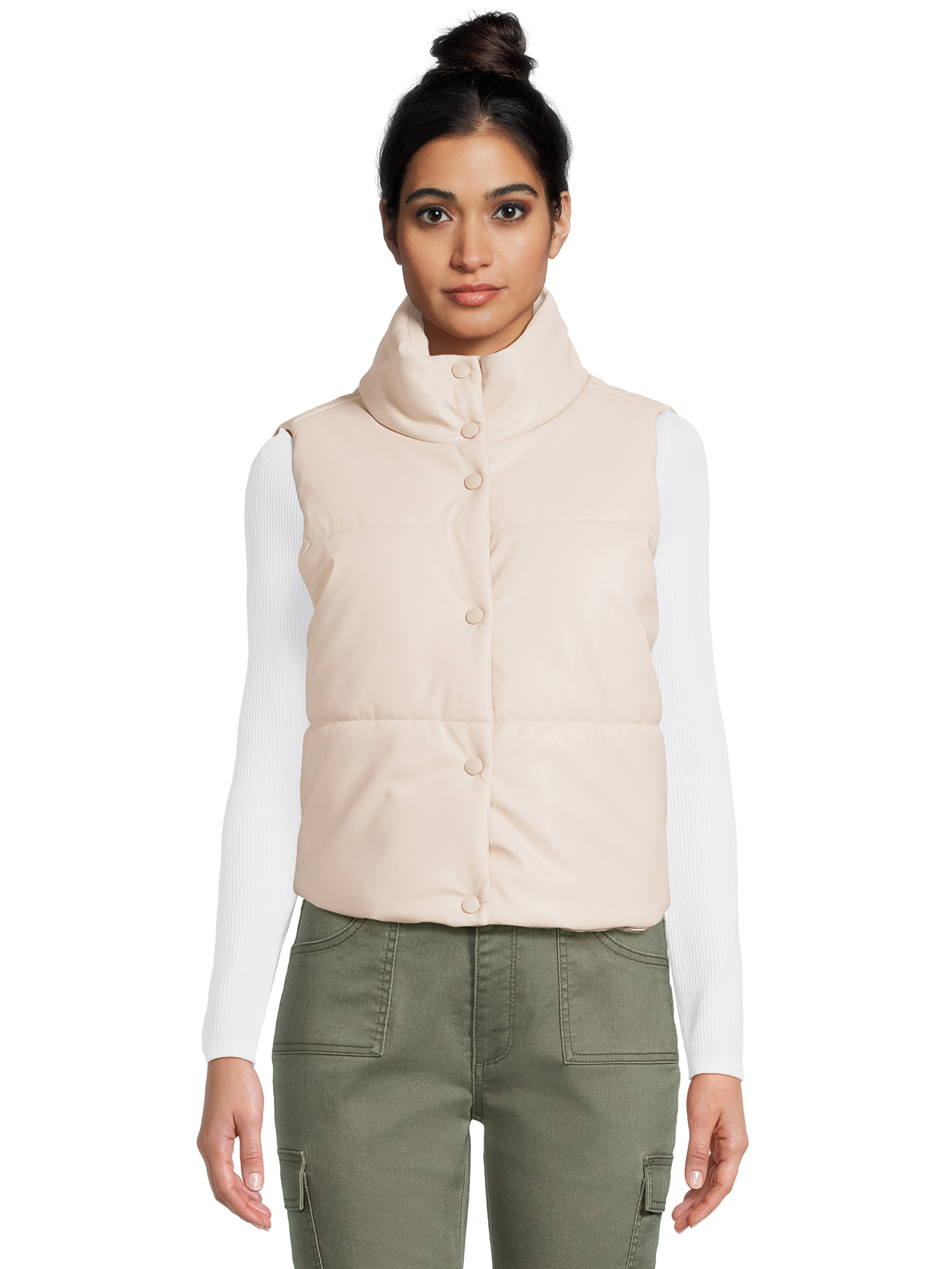 No Boundaries Juniors Standard and Plus Puffer Vest, Sizes XS-4X