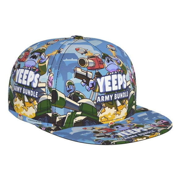 Yeeps Hide and Seek Flat Brim Bill Baseball Cap Adjustable Hat Hip Hop Caps for Dad Kids Men Women