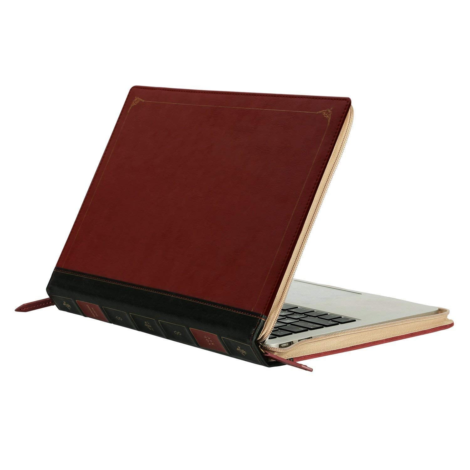 Mosiso Macbook Pro 15 Inch Case Pu Leather Laptop Sleeve Vintage Retro Zippered Book Folio Cover Compatible With 19 18 17 16 Macbook Pro 15 Inch With Touch Bar A1990 A1707 Wine Red Walmart Com Walmart Com
