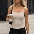 thumbnail image 4 of Camisole Womens Spaghetti Strap Tank Tops Crop Going Out Adjustable Cute Tops Summer Clothes Beige S, 4 of 5