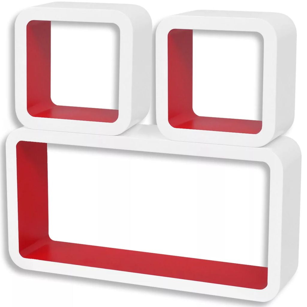 Kepooman 3 Floating Wall Mount Display Rack for Study Room, White