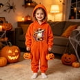 thumbnail image 2 of Grblisyd Kids Soft Flannel Onesie Sleepwear Hooded Full Body Halloween Sleep Jumpsuit Cute Ghost Print Loungewear for Boys Girls, 2 of 7