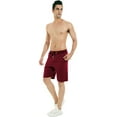 thumbnail image 4 of Tyhengta Mens Shorts Casual Comfortable Workout Shorts Drawstring Zipper Pockets Elastic Waist Winered 40, 4 of 8