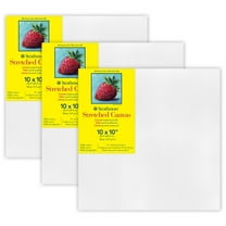 Strathmore 300 Series Traditional Stretched Canvas, 10x10 inch, 3 Pack