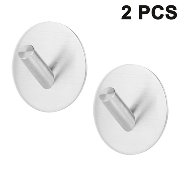 2 ganchos autoadhesivos para toallas, ganchos de pared, ganchos antideslizantes de acero inoxidable resistente al agua para colgar batas de cocina, toallas de baño, palos para el hogar en la pared Xemadio 2035009-4